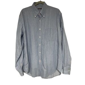 J. McLaughlin Light Blue Cotton Button Down Shirt Men's Large